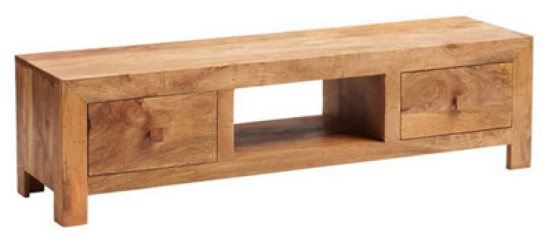Image of Buttercup Farm Toko Light Mango Wide Screen TV Unit - Solid Mango Wood - L40 X W145 X H40 Cm