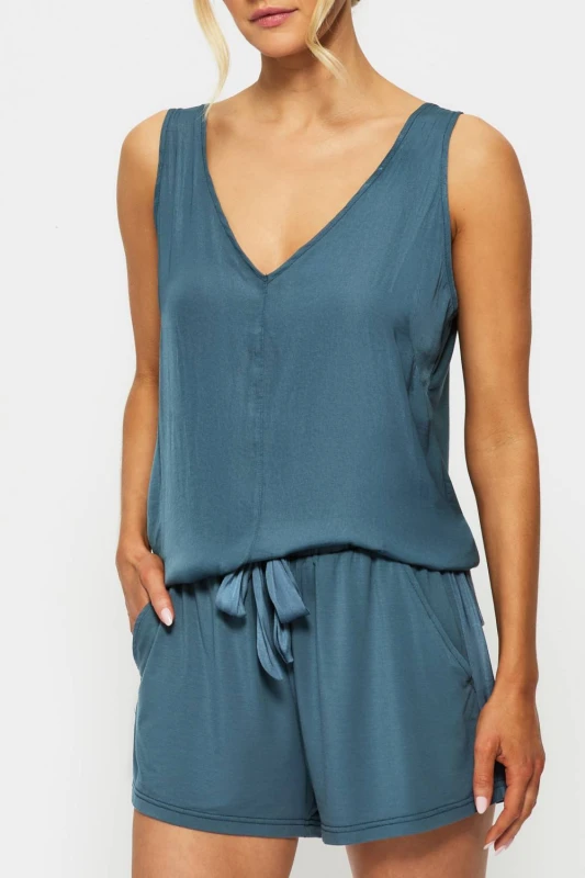 Image of KBX Womens Raye Satin Jersey Short in Blue Size: 12 Blue Female 12