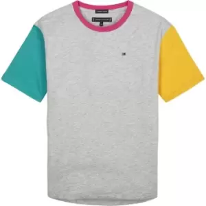Image of Tommy Hilfiger Boys Colourblock T-Shirt - Grey