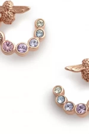 Image of Olivia Burton Jewellery Rainbow Bee Rainbow Bee Swirl Hoop Earrings RG