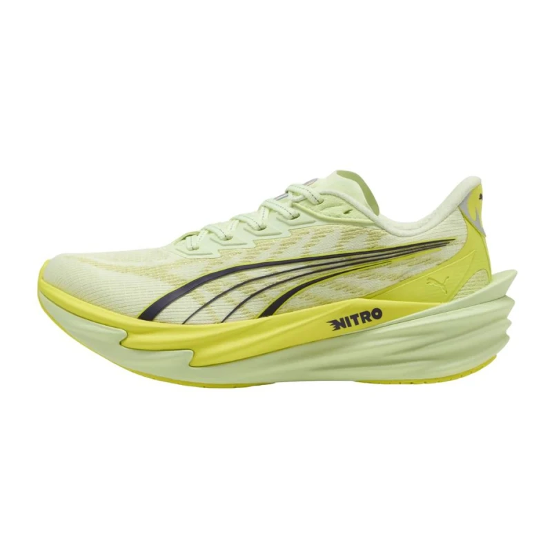 Image of Puma Deviate NITRO 4 Yellow Black SS26 Women Shoes, Size 40 - EUR