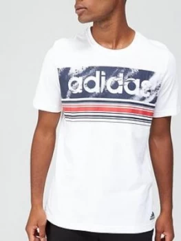 Image of Adidas Linear Logo T-Shirt - White