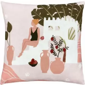 Image of Nalani Riad Moroccan Print Cushion Cover, Sand, 50 x 50 Cm - Furn