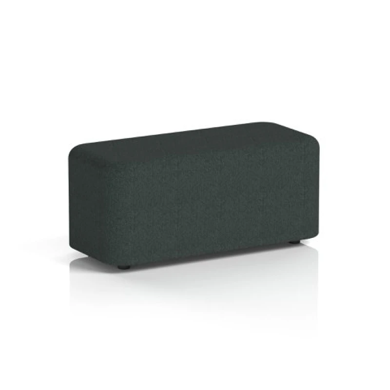 Image of Harlestone Small Rectangular Office Breakout Stool in Rivet Fabric - Charcoal Body and Top