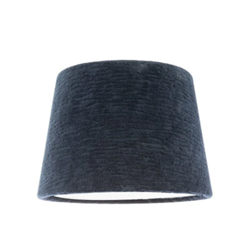 Image of Happy Homewares Thick Lined Textured Midnight Blue Velvet Lamp Shade With Satin Inner
