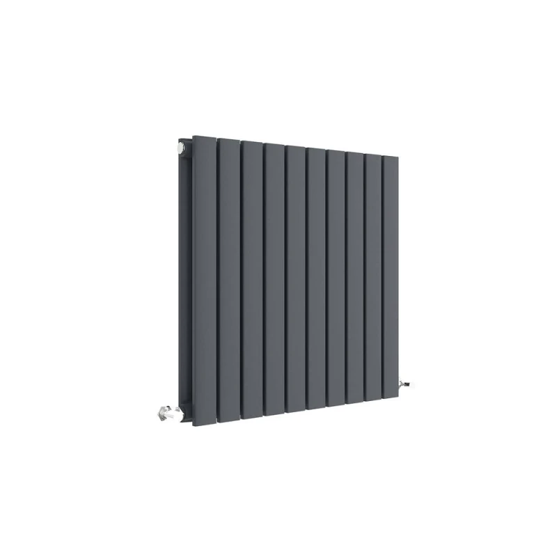 Image of Balterley Square Horizontal Double Panel Radiator 1863 BTU Anthracite 600x 586mm Grey unisex