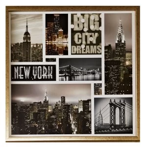 Image of Arthouse Big City Dream New York Montage Framed Print