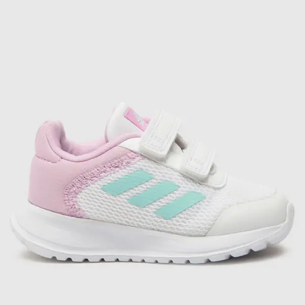 Image of adidas white & pink tensaur run 2.0 v Girls Toddler trainers White & Pink UK 7 (EU 24)