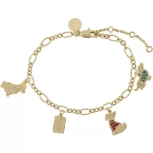 Image of Radley Ladies 18ct Gold Plated Winter Dog Charm Bracelet