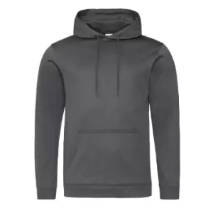 Image of AWDis Adults Unisex Polyester Sports Hoodie (L) (Steel Grey)