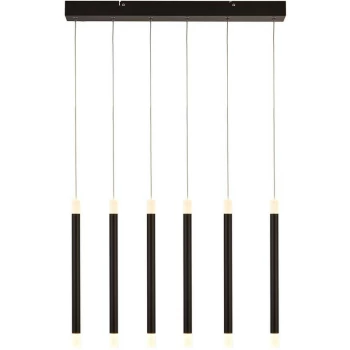 Image of Searchlight Lighting - Searchlight Wands 6 Light LED Bar Pendant Black 2700K