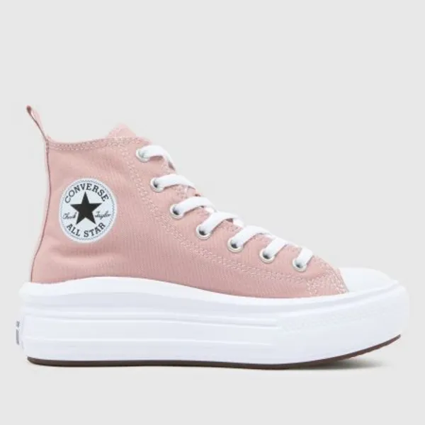 Image of Converse pale pink all star move hi Girls Junior trainers Pale Pink UK 12 (EU 30)