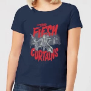 Image of Rick and Morty The Flesh Curtains Womens T-Shirt - Navy - S