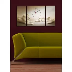 Image of 3P204045CS-18 Multicolor Decorative Canvas Wall Clock (3 Pieces)