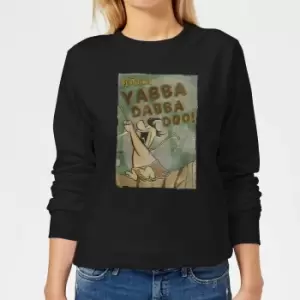 Image of The Flintstones Yabba Dabba Doo! Womens Sweatshirt - Black - L - Black