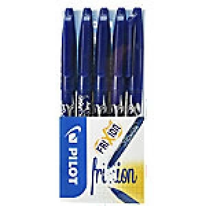 Image of Pilot FriXion Erasable Rollerball Pens Medium 0.7mm Blue Pack of 5
