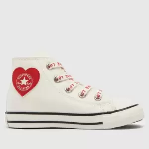 Image of Converse White & Red Crafted With Love Hi Girls Toddler Trainers