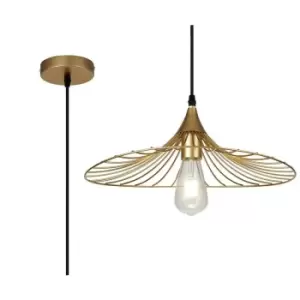 Image of Luminosa Shallow Pendant, 1 x E27, Painted Gold