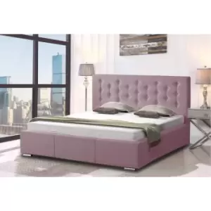 Image of Pinia Bed Single Plush Velvet Pink