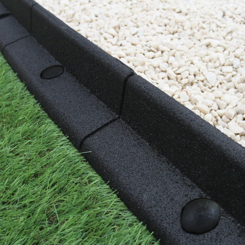 Image of MonsterShop Flexible Lawn Edging Garden Border Black Pack Of 12 X 1.2M