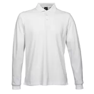 Image of Tee Jays Mens Luxury Stretch Long Sleeve Polo Shirt (S) (White)