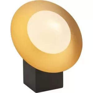 Image of Pebble Glass Table Lamp Light - Gold & Bronze Metalwork - Opal Glass Shades