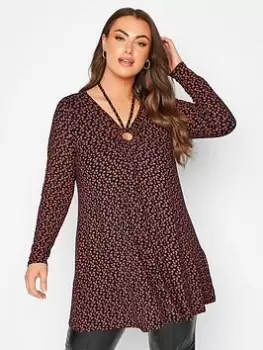 Image of Yours Ring Detail Swing Top - Pink/Orange Floral, Pink, Size 38-40, Women