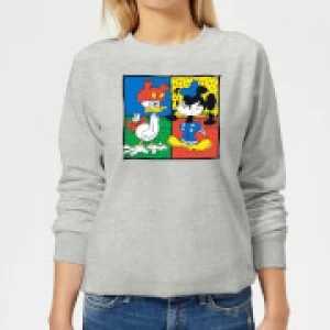 Image of Disney Mickey And Donald Clothes Swap Womens Sweatshirt - Grey - M