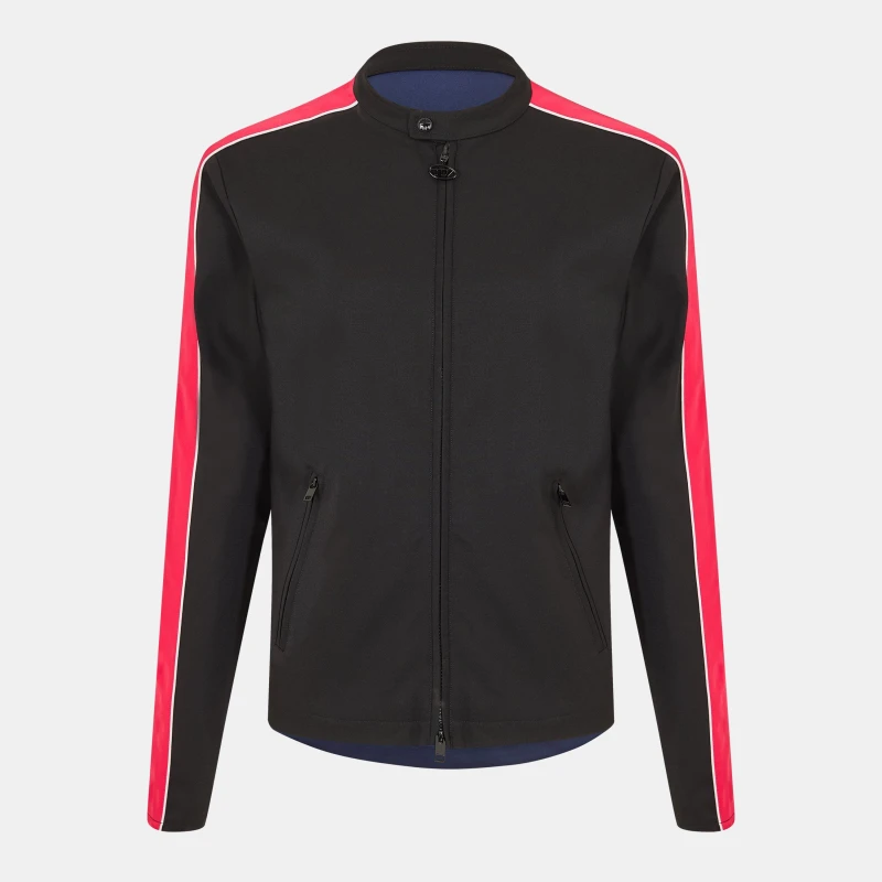 Image of Diesel Mens Devlin Denim Tailored Fit Denim Jacket Black+Red male S (46)