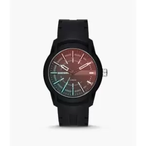 Image of Diesel Mens Armbar Three-Hand Date Silicone Watch - Black