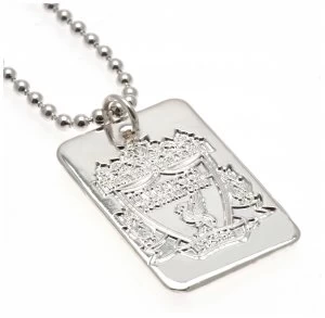 Image of Silver Plated Liverpool Dog Tag & Ball Chain.