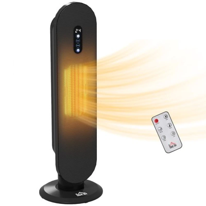 Image of Homcom Ceramic Space Heater Tower Heater W/ 45? Oscillation, Black 820-281V70BK