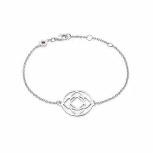 Image of Daisy London Jewellery 925 Sterling Silver Base Chakra Chain Bracelet Sterling Silver
