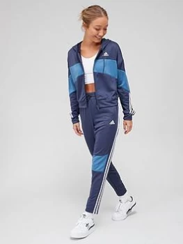 Image of adidas Bold Block Tracksuit - Dark Navy, Dark Navy Size M Women