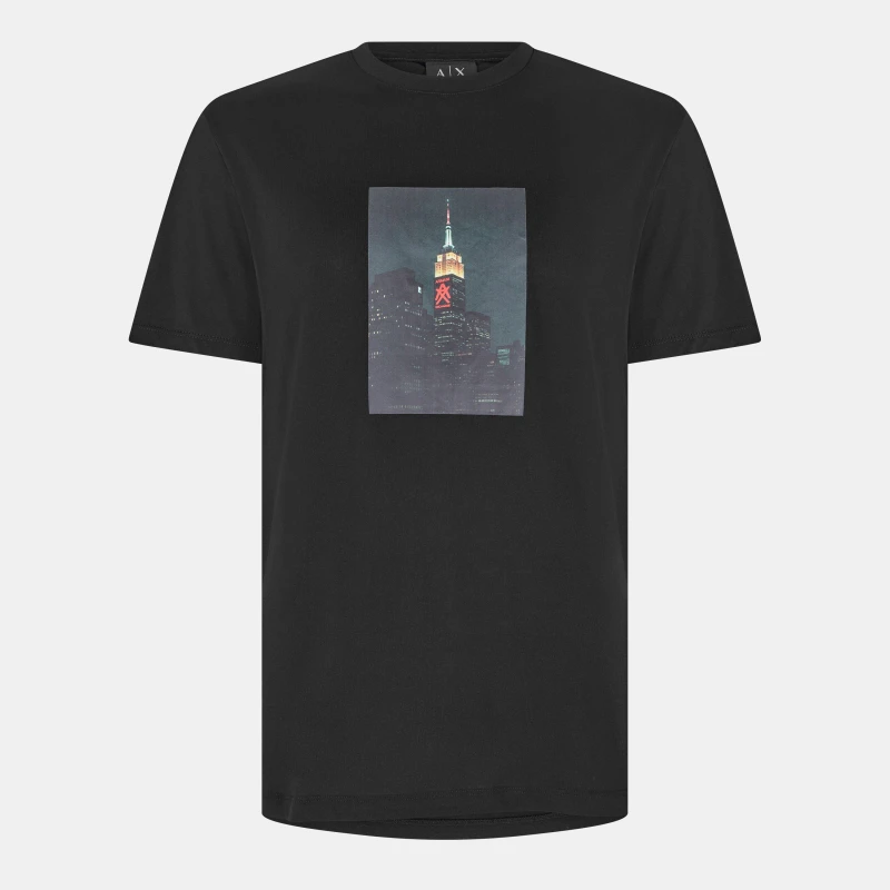 Image of Armani Exchange Mens AX Skyline T-Shirt Black UC001 male S
