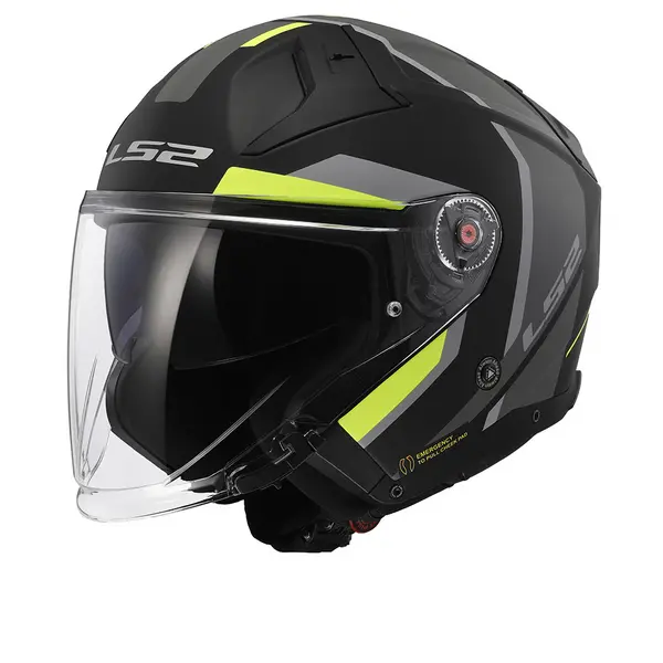 Image of LS2 OF603 Infinity II Focus Matt Black H-V Yellow Jet Helmet Size M
