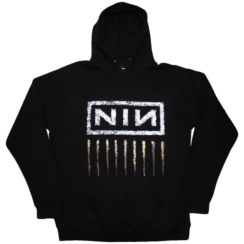 Image of Nine Inch Nails Mens Downward Spiral Pullover Hoodie in Black Size: Small Black Male S