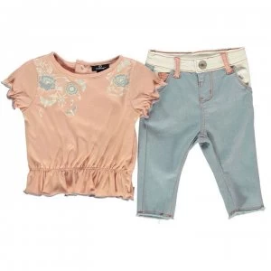 Image of Firetrap Jeans Set Infant Girls - Mid Wash/Blush