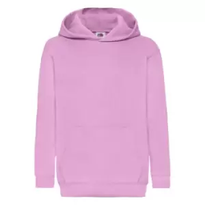 Image of Fruit Of The Loom Childrens Unisex Hooded Sweatshirt / Hoodie (5-6) (Light Pink)