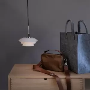 Image of Dyberg Larsen Chrome Pendant Ceiling Light Opal 20cm