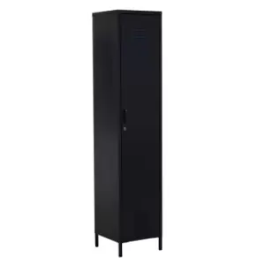 Image of Premier Housewares Academy One Door Tall Metal Locker, black
