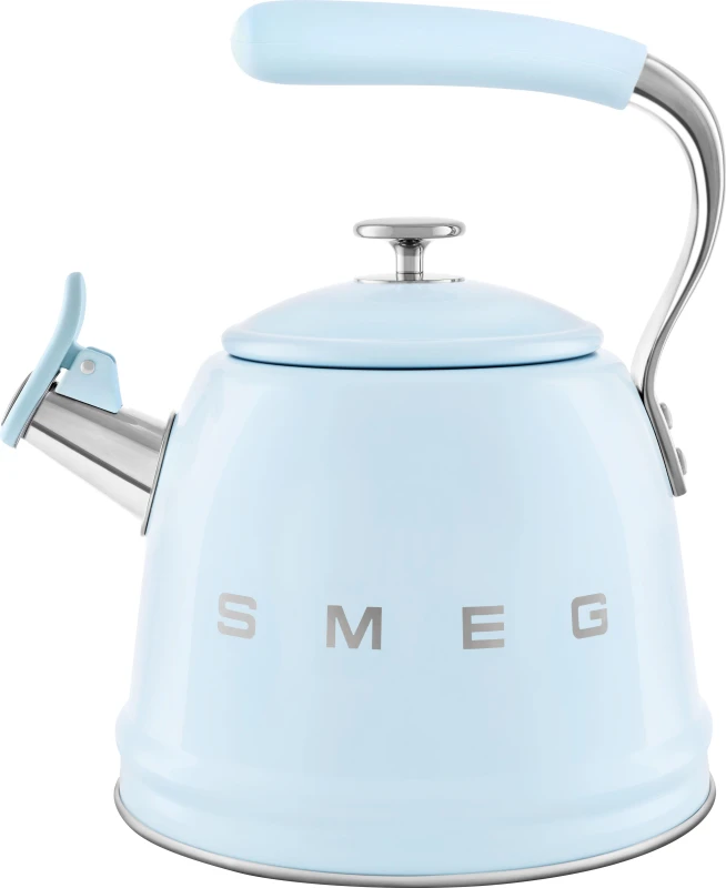 Image of Smeg 50's Style WKF01PB Whistling Hob Kettle - Pastel Blue