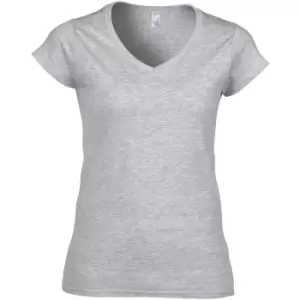 Image of Gildan Ladies Soft Style Short Sleeve V-Neck T-Shirt (M) (Sport Grey (RS))