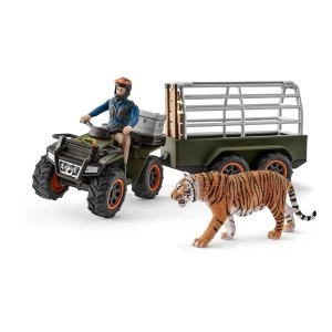 Image of Schleich Wild Life - Jungle Croco Quad Bike With Trailer And Ranger