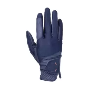 Image of Coldstream Childrens/Kids Next Generation Blakelaw Diamante Riding Gloves (M) (Navy/Rose Gold)
