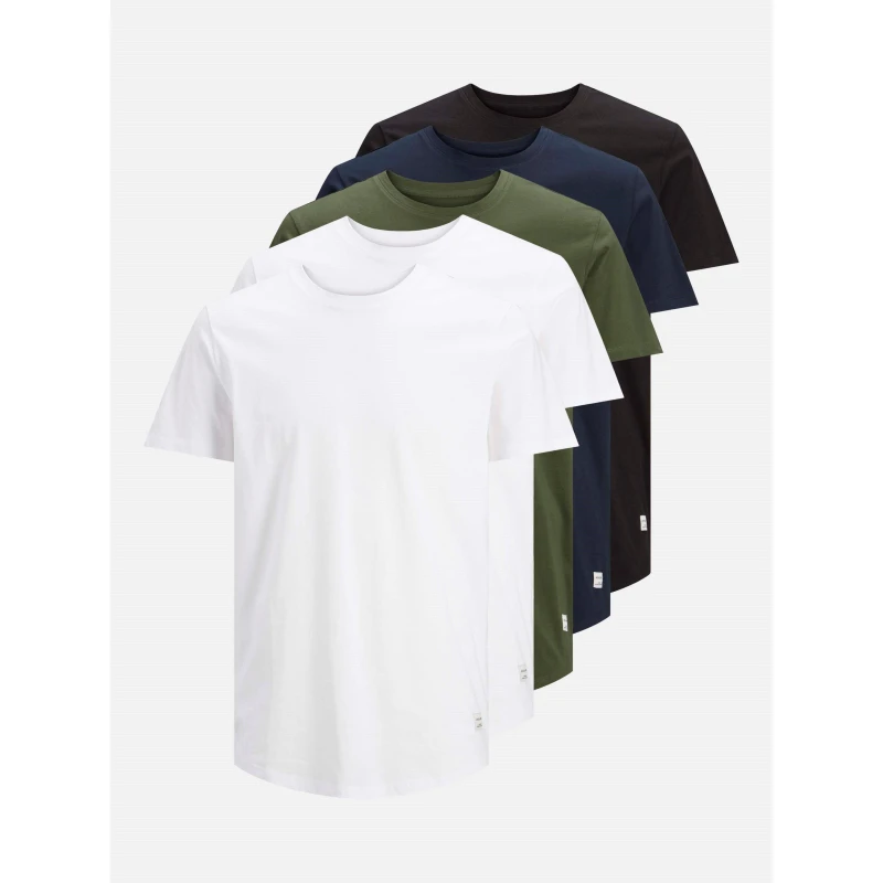 Image of Jack and Jones Mens Noa Pack T-Shirt Wht/Blk/Nvy/Fst male M