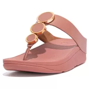 Image of Fit Flop Womens Halo Leather Toe Post Sandals UK Size 8 (EU 42)