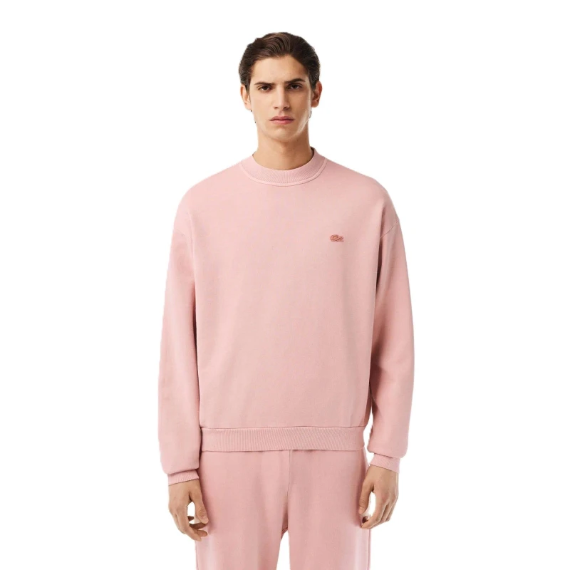 Image of Lacoste Tonal Embroidered Sweatshirt Eco Pink male XS