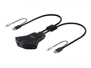 Image of Belkin Secure Flip KM Switch - Keyboard/Mouse/Audio Switch - 2 Ports