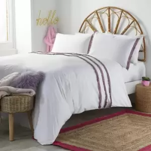 Image of Kids Jazz 100% Cotton Fringed Tasselled Duvet Cover Set, Multi, Double - Appletree